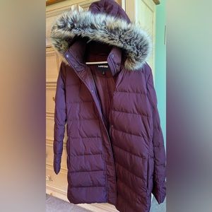 Land’s End Women’s Winter Down Coat Large 14/16 Eggplant